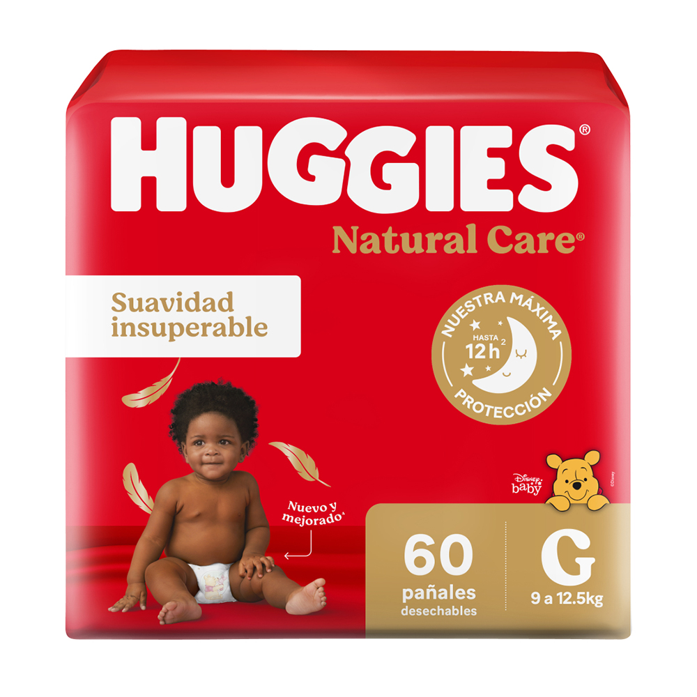 Pañales Huggies Natural Care G 60 Unidades
