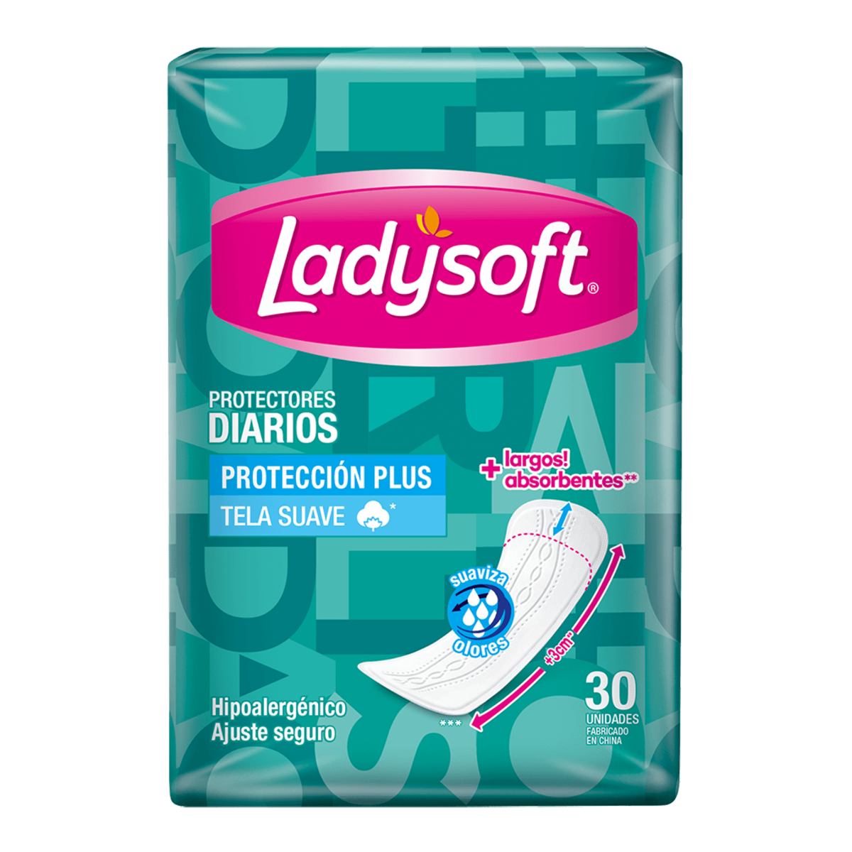 Protectores Diarios Ladysoft Protección Plus 30 Unidades