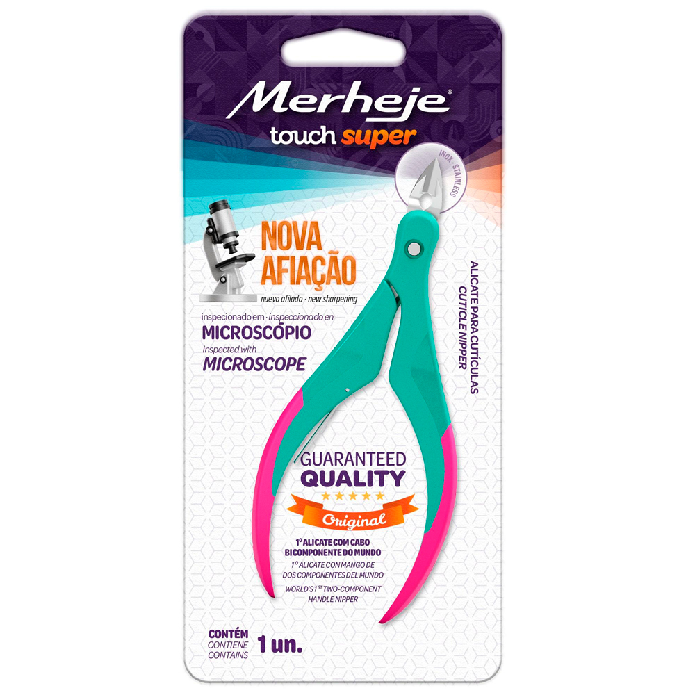 Alicate Merheje Touch Verde y Rosado