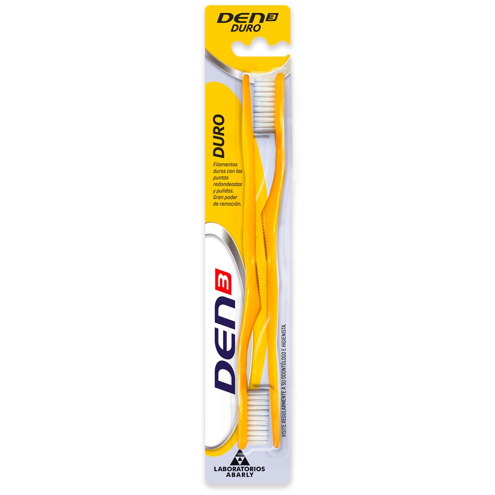 Cepillo de Dientes Den3 Cerdas Duras 2 Unidades