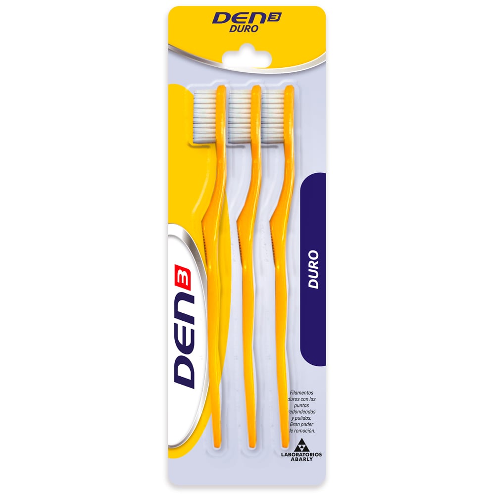 Cepillo de Dientes Den3 Cerdas Duras 3 Unidades