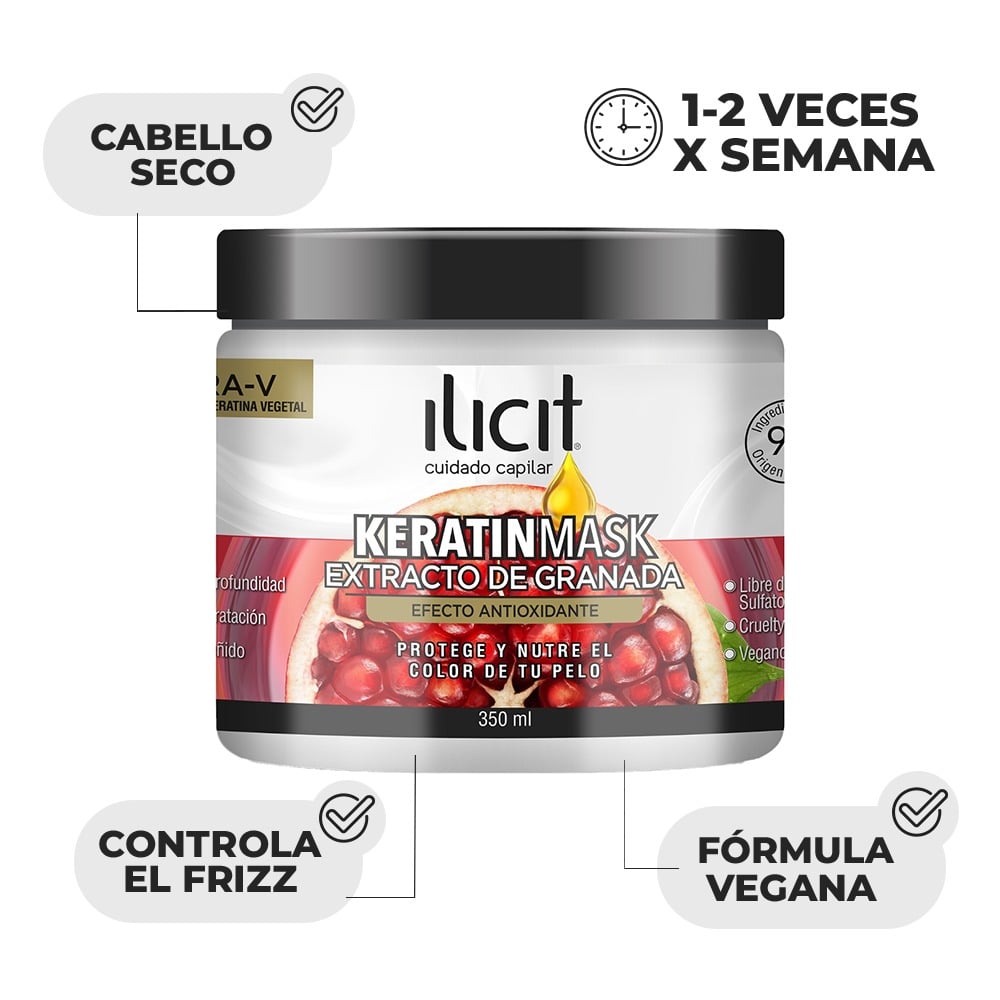 Mascarilla Capilar Illicit Keratina con Granada 350 ml