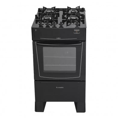 Cocina James C 690 Mesada de Vidrio 4 Hornallas Negro