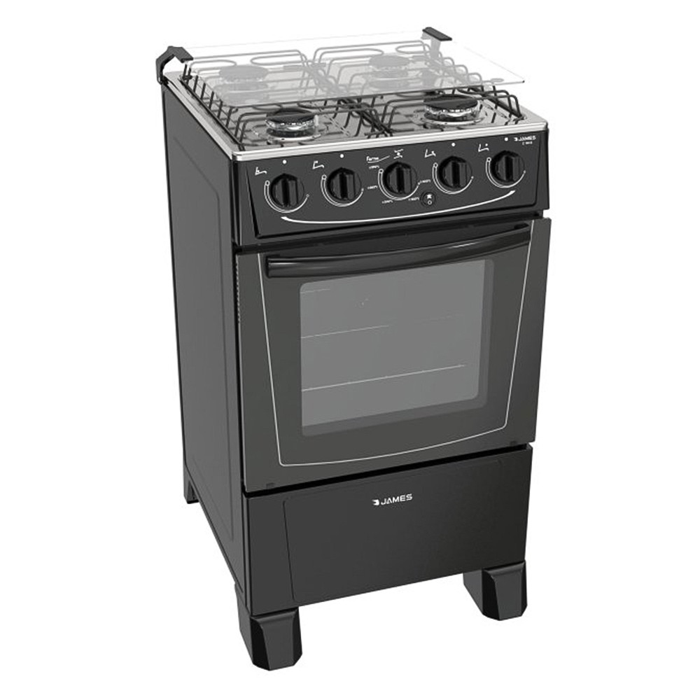 Cocina James C 105 B Estándar 4 Hornallas Negro