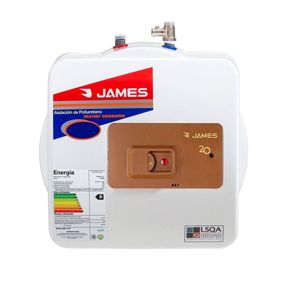 Calefón Eléctrico James Prisma Cobre 20 L