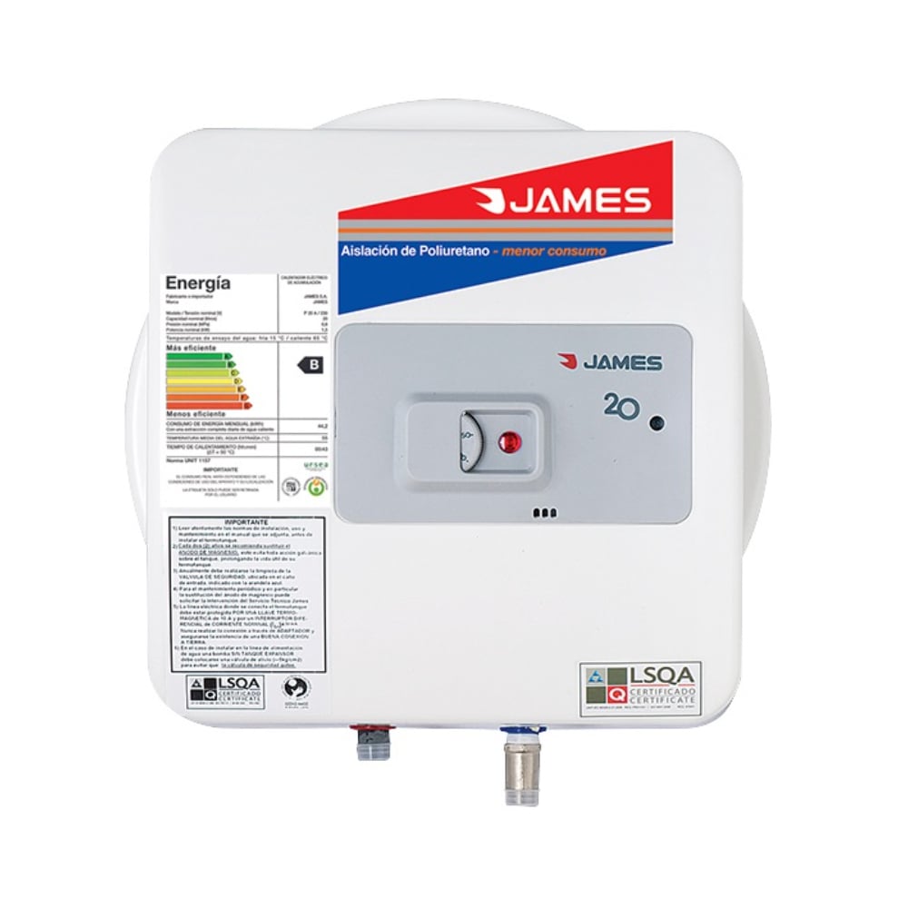 Calefón Eléctrico James Prisma Inox 20 L
