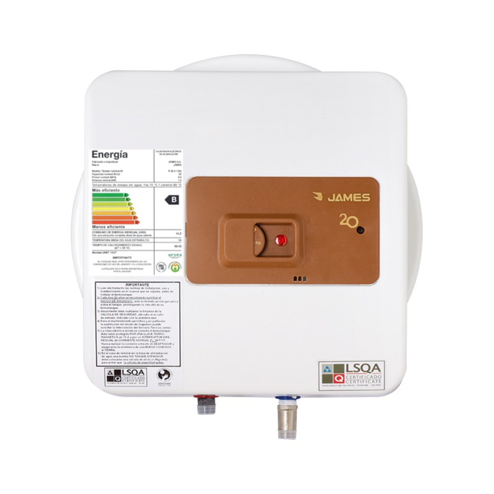 Calefón Eléctrico James Prisma Cobre 20 L