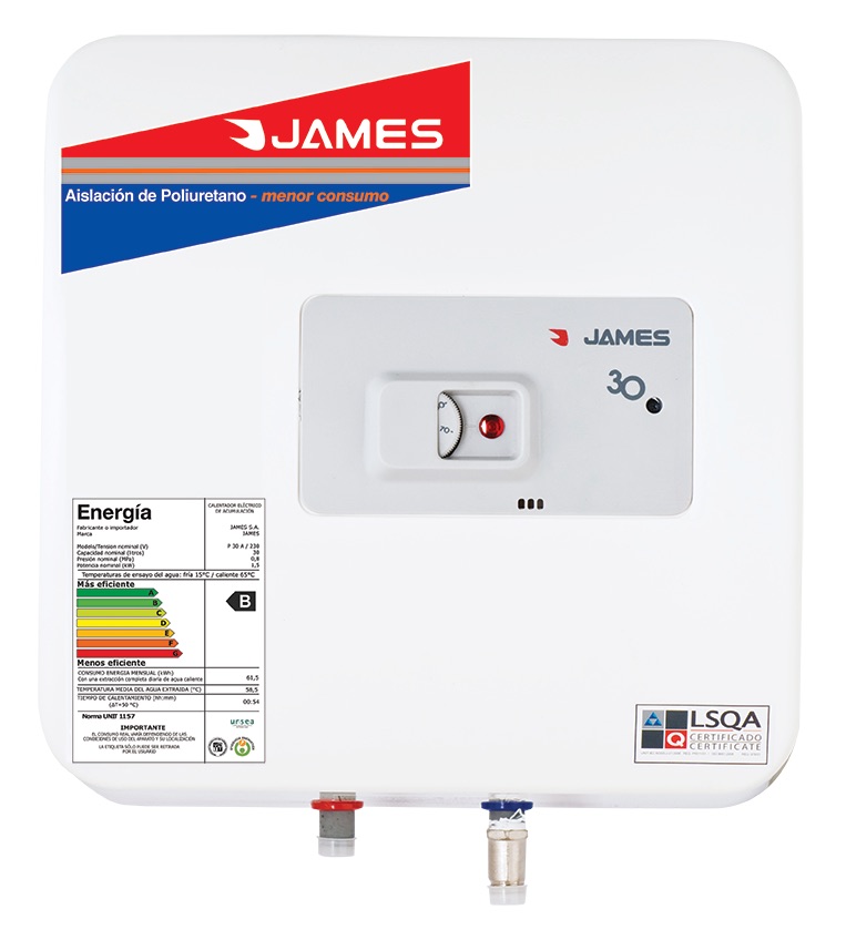 Calefón Eléctrico James Prisma Inox 30 L
