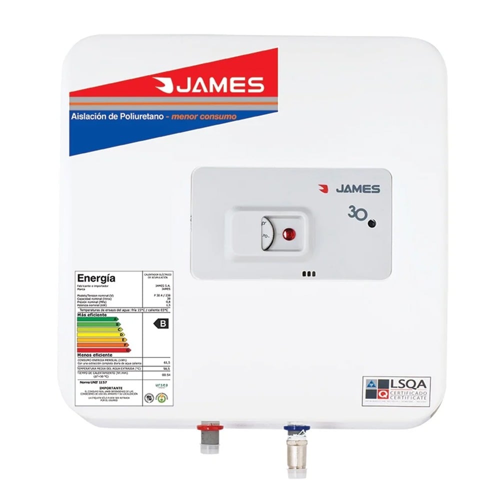 Calefón Eléctrico James Prisma Inox 30 L