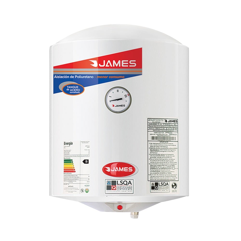 Calefón Eléctrico James Inox 40 L