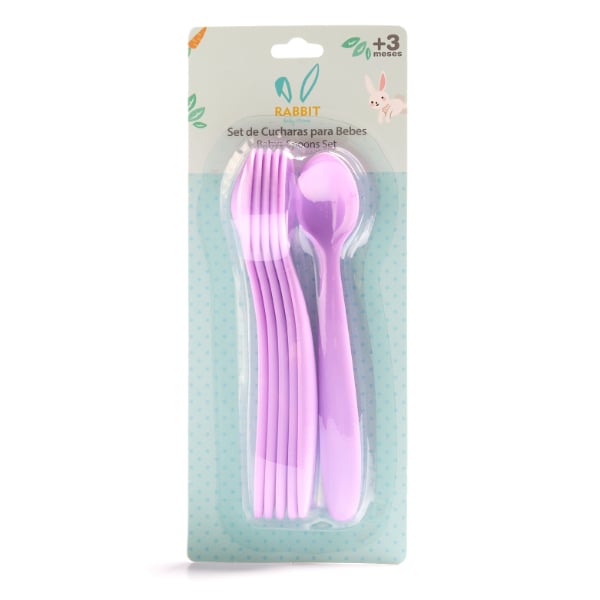 Set Cucharas para Bebé Rabbit 6 Unidades Colores Surtidos