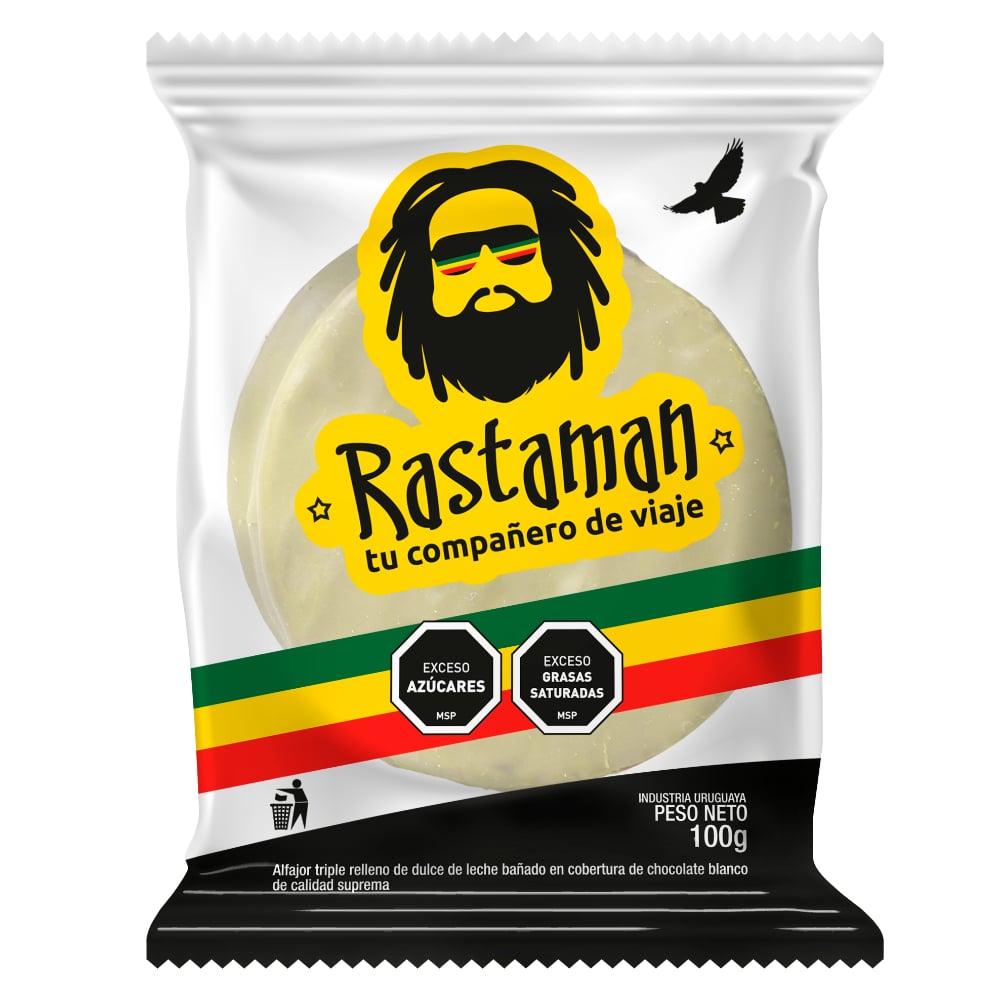 Alfajor Triple Rastaman Chocolate Blanco 100 g