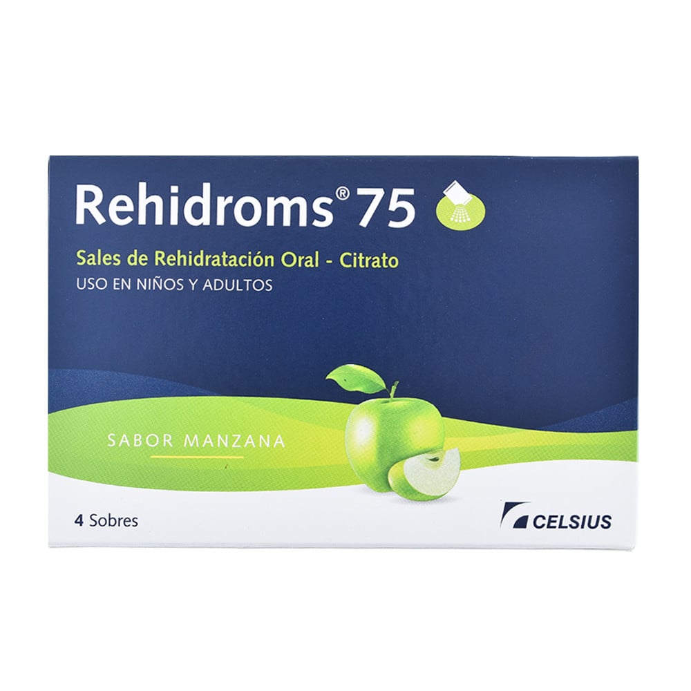 Rehidroms 75 mg Sabor Manzana 4 Sobres