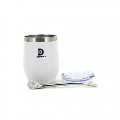 Mate Discovery con Tapa y Bombilla Blanco