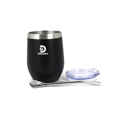 Mate Discovery con Tapa y Bombilla Negro
