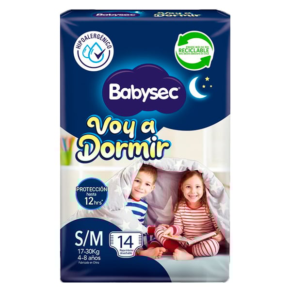 Pañales Babysec Voy a Dormir Pants 14 Unidades