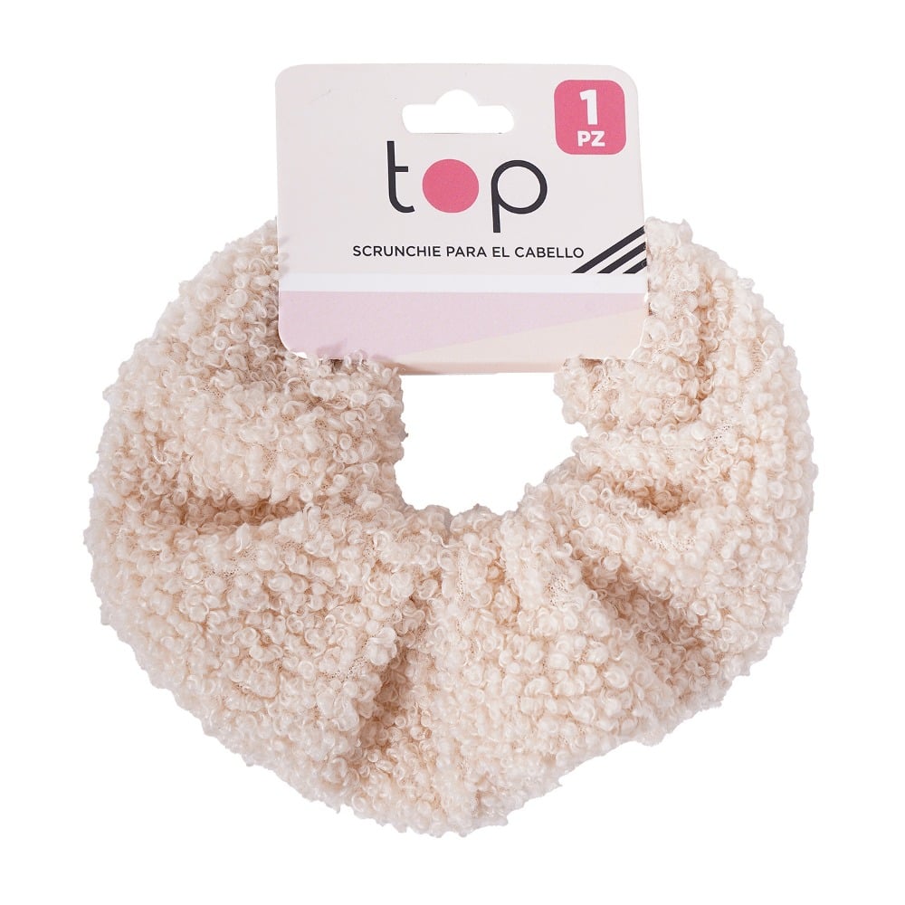 Gomita Scrunchie para el Pelo Top Lana Beige 1 Unidad