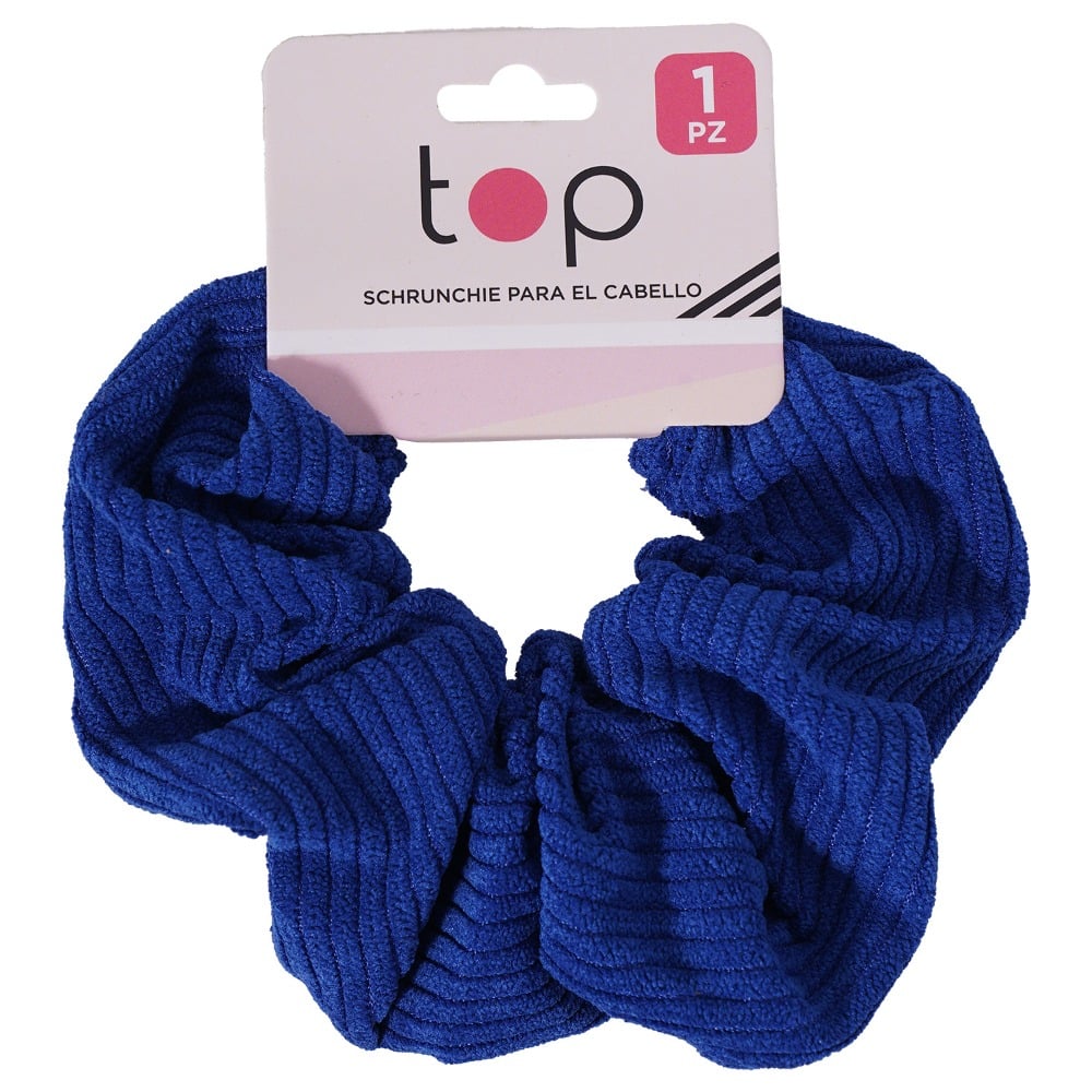 Gomita Scrunchie para el Pelo Top Azul 1 Unidad