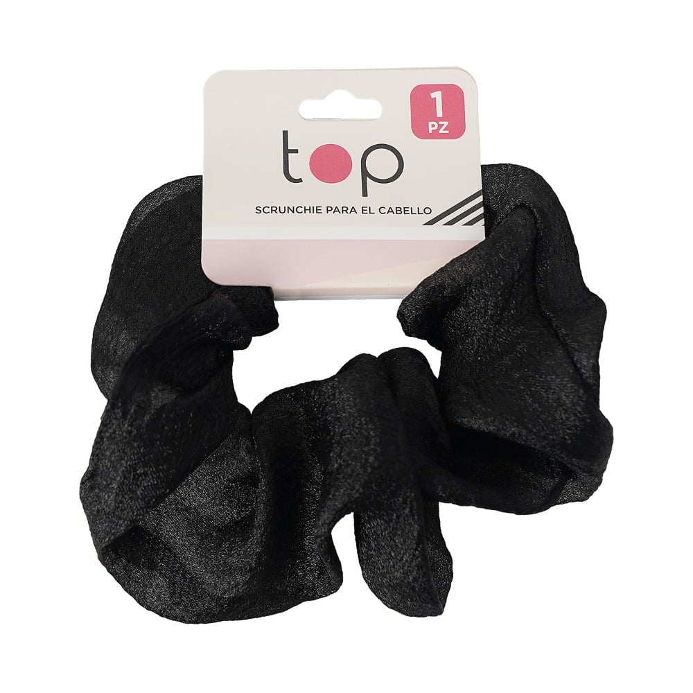 Gomita Scrunchie para el Pelo Top Negra con Tul 1 Unidad