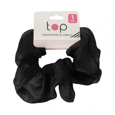 Gomita Scrunchie para el Pelo Top Negra con Tul 1 Unidad