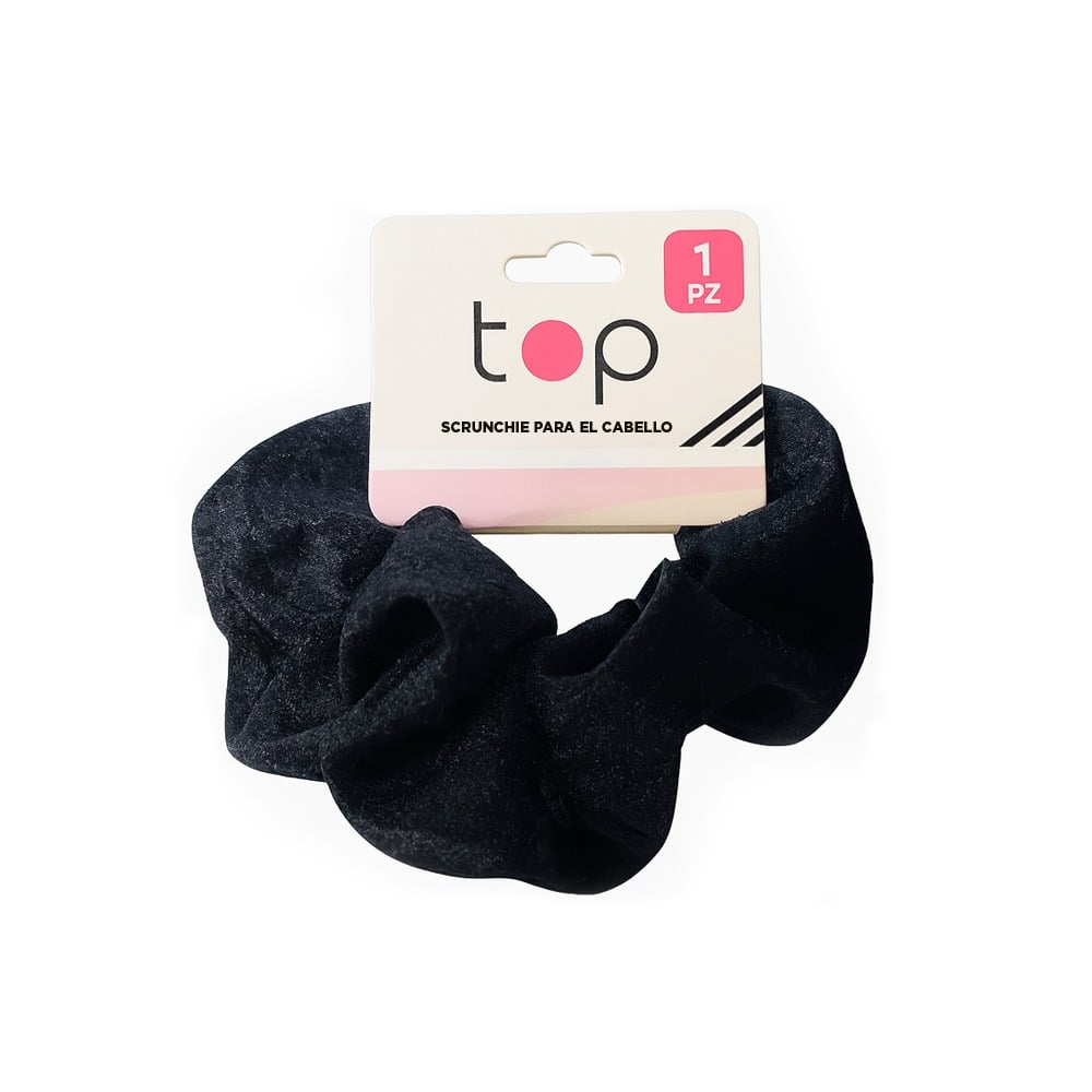Gomita Scrunchie para el Pelo Top Negra con Tul 1 Unidad