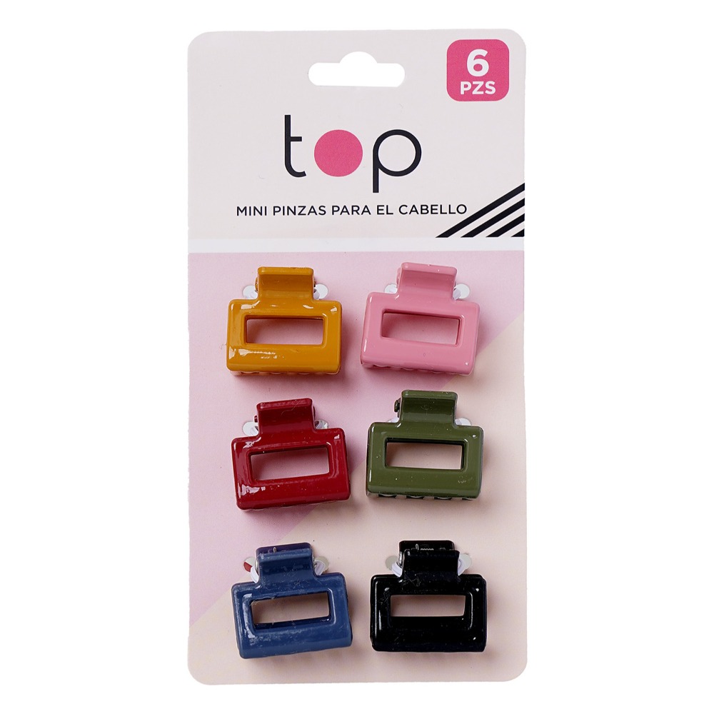 Mini Pinzas para el Pelo Top Varios Colores 6 Unidades
