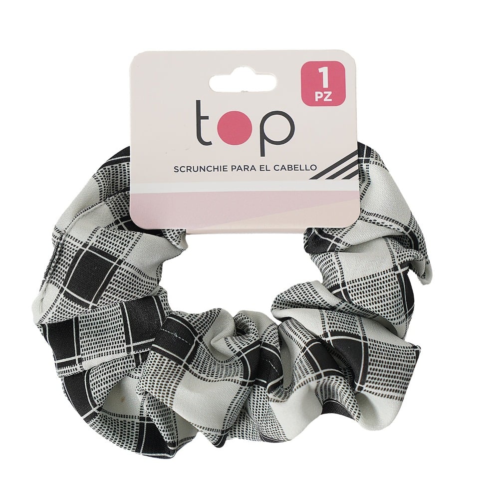 Gomita Scrunchie para el Pelo Top Celeste y Marrón 1 Unidad