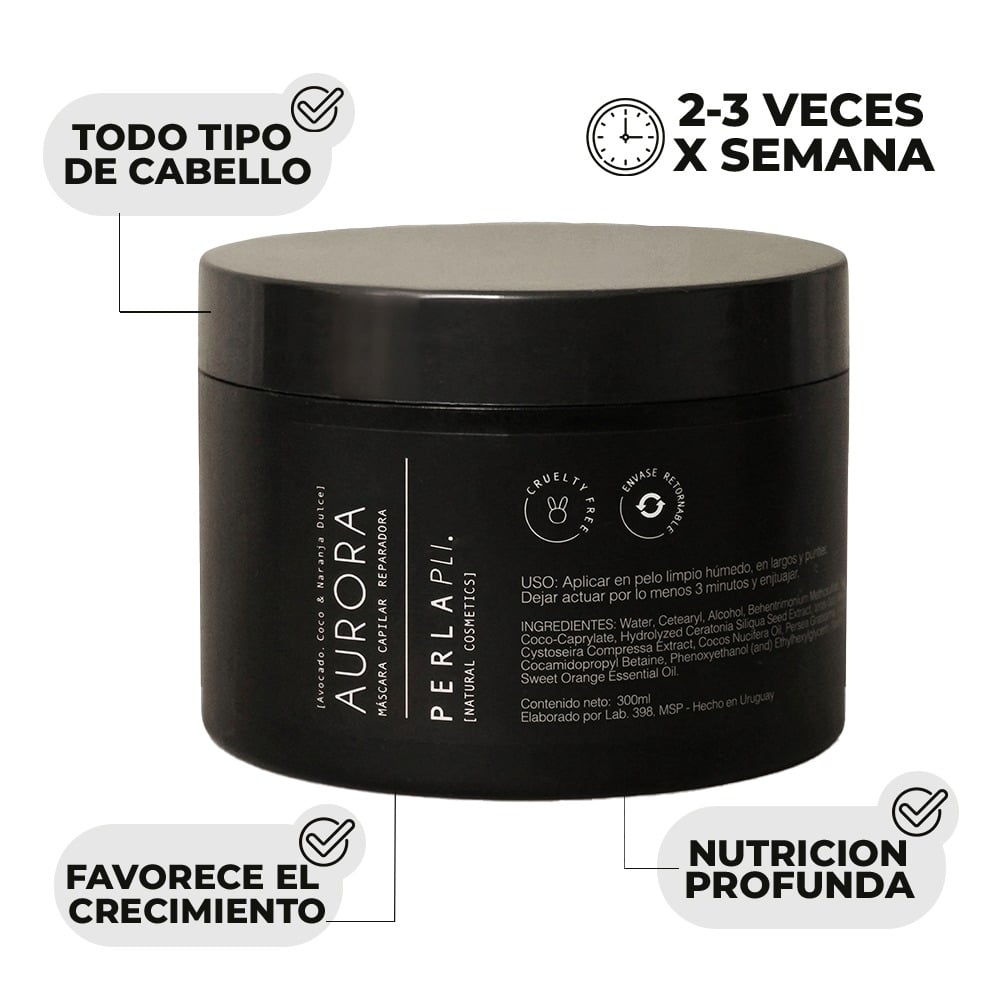 Mascarilla Capilar Reparadora Perla Pli Aurora 300 ml