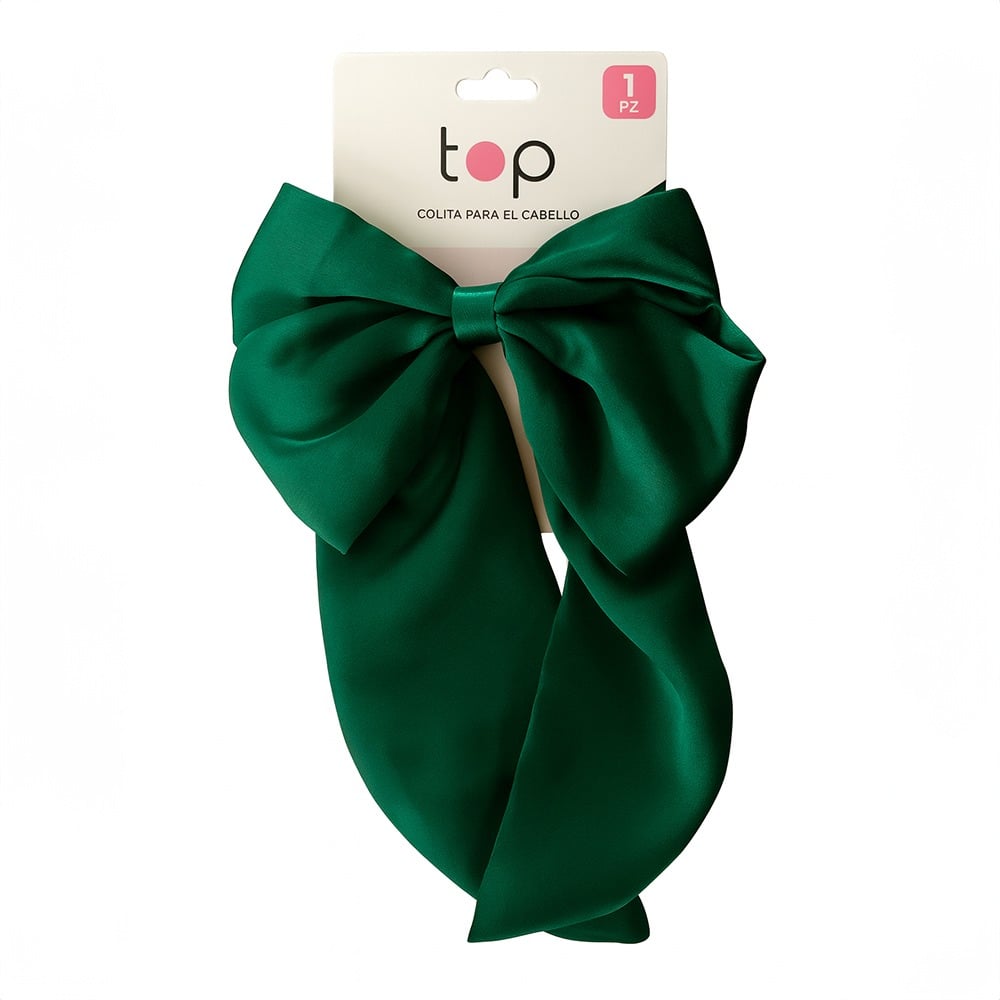 Gomita para el Pelo Top con Lazo Verde 1 Unidad