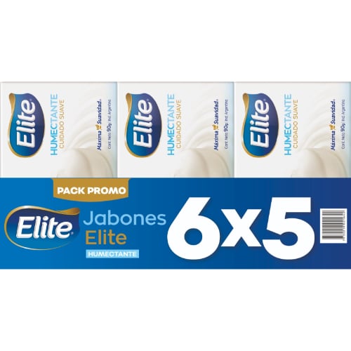 Jabón en Barra Elite Humectante Corporal 85 g 6 Unidades