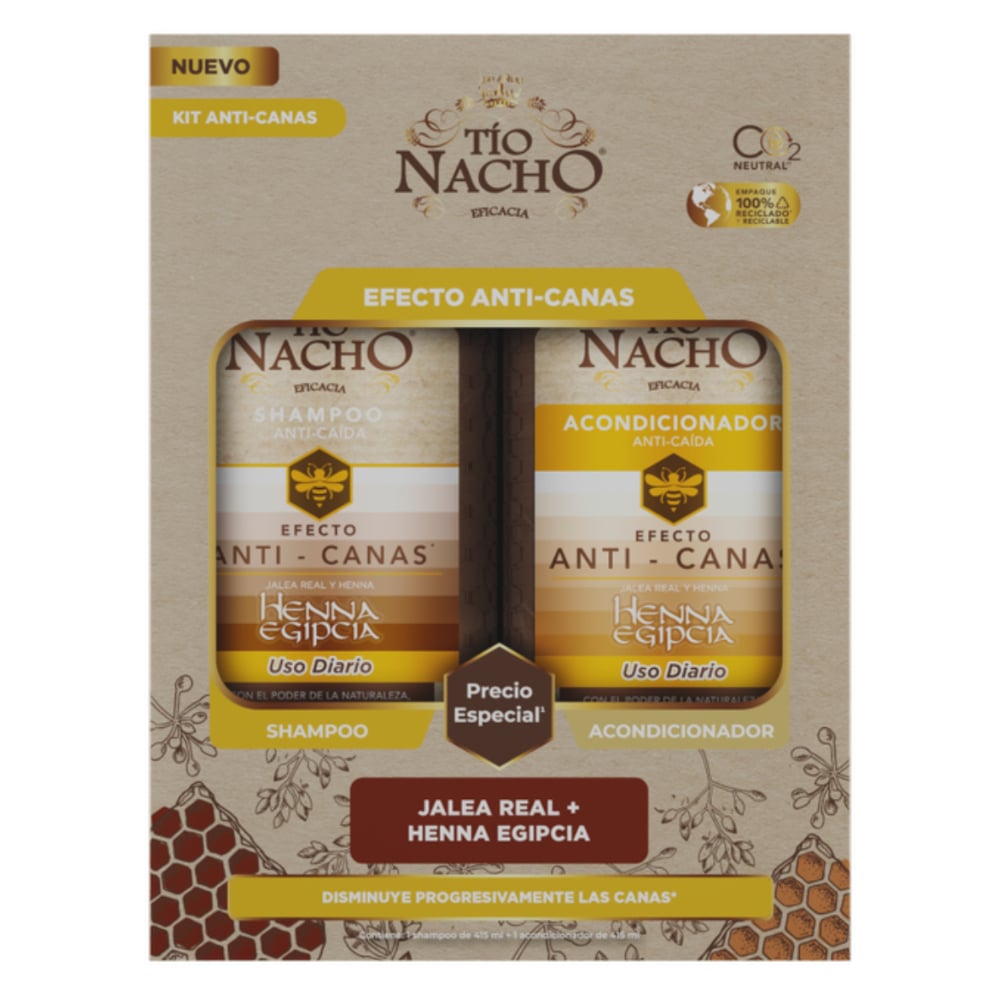 Pack Tío Nacho Shampoo y Acondicionador Anticanas 415 ml