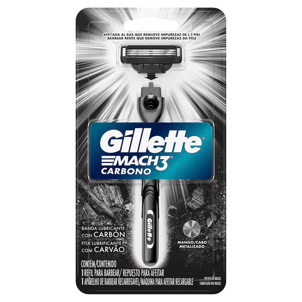 Afeitadora Gillette Mach 3 Carbono con 1 Repuesto