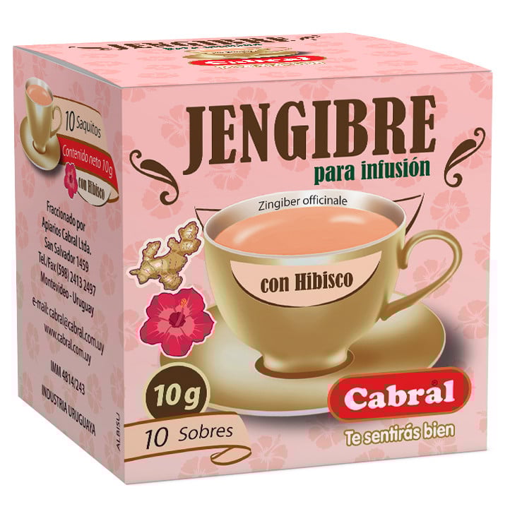 Té Cabral de Jengibre con Hibisco 10 Unidades