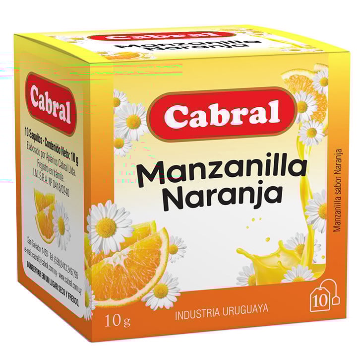 Té Cabral de Manzanilla y Naranja 10 Unidades