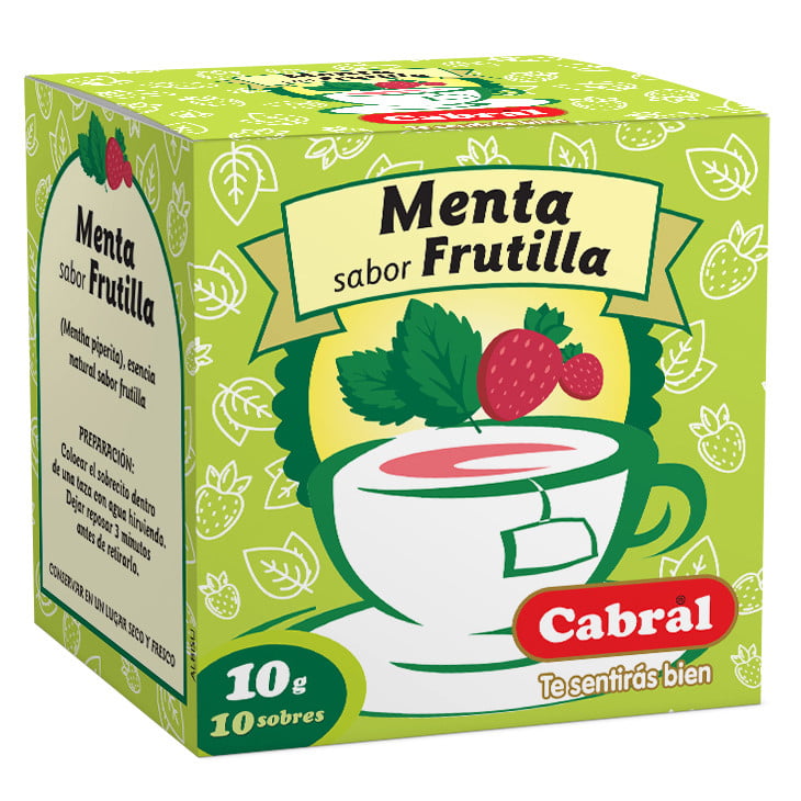Té Cabral de Menta y Frutilla 10 Unidades