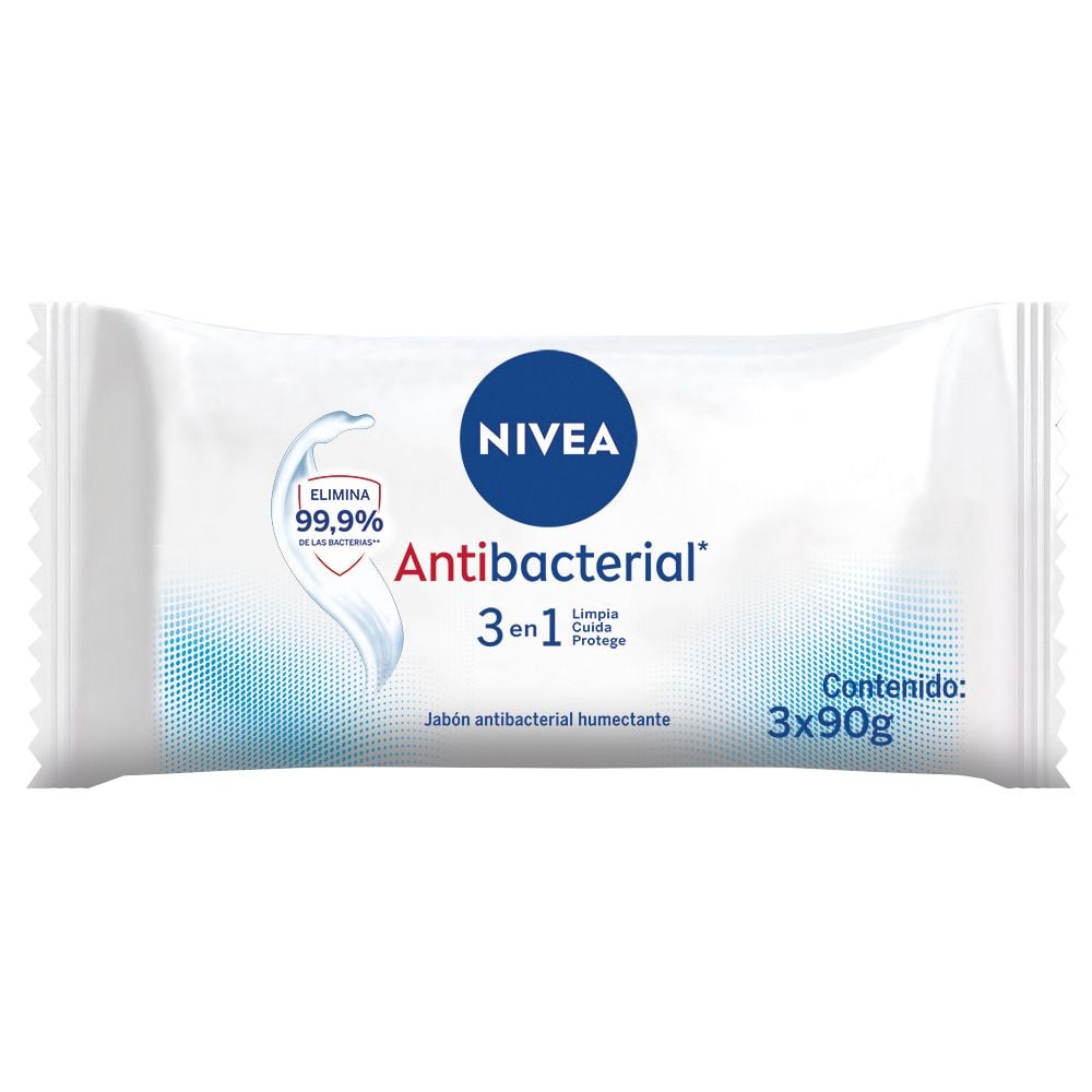 Jabón en Barra Nivea Antibacterial Corporal 90 g 3 Unidades
