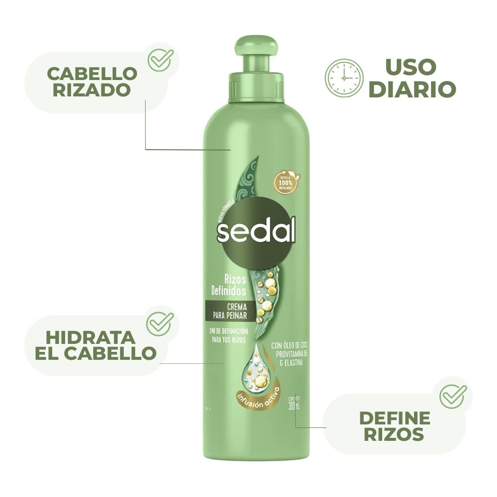 Crema para Peinar Sedal Rizos Definidos 300 ml