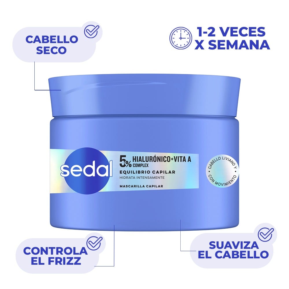 Mascarilla Capilar Sedal Hialurónico + Vitamina A 300 g