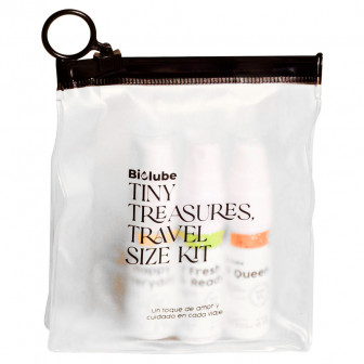 Kit Biolube Travel Size Loción Humectante V Happy Everyday 15 g + Desodorante V Fresh & Ready 15 g y Sérum V Queen 15 g