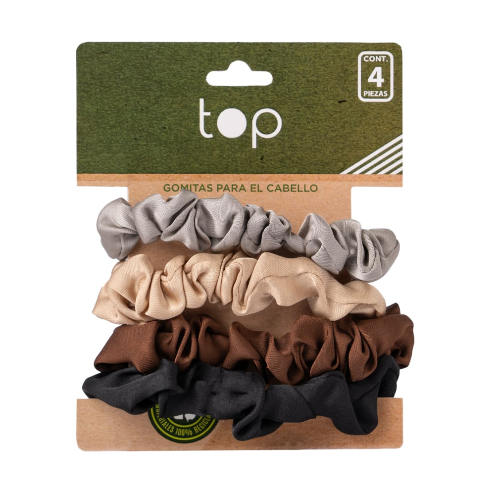 Gomitas para el Pelo Top Eco Satín 4 Unidades