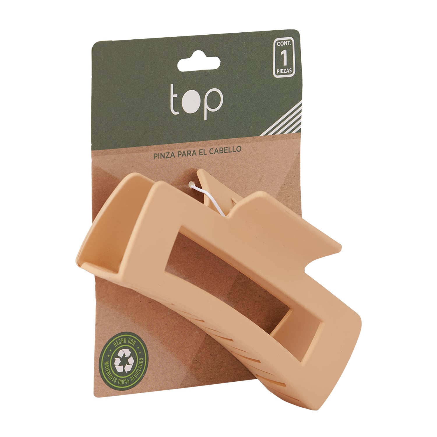 Pinza para el Pelo Top Eco Cuadrada 1 Unidad Colores Surtidos