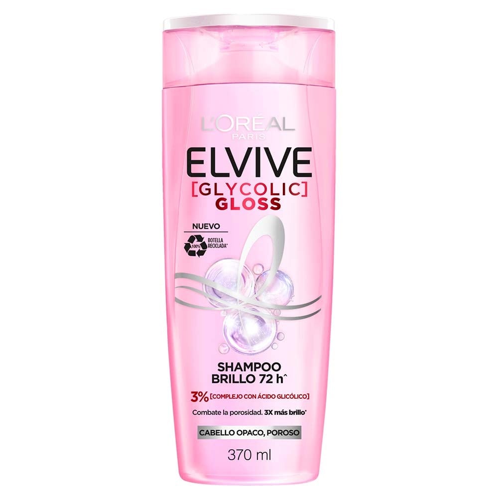 Shampoo Elvive Glycolic Gloss Cabello Opaco 370 ml