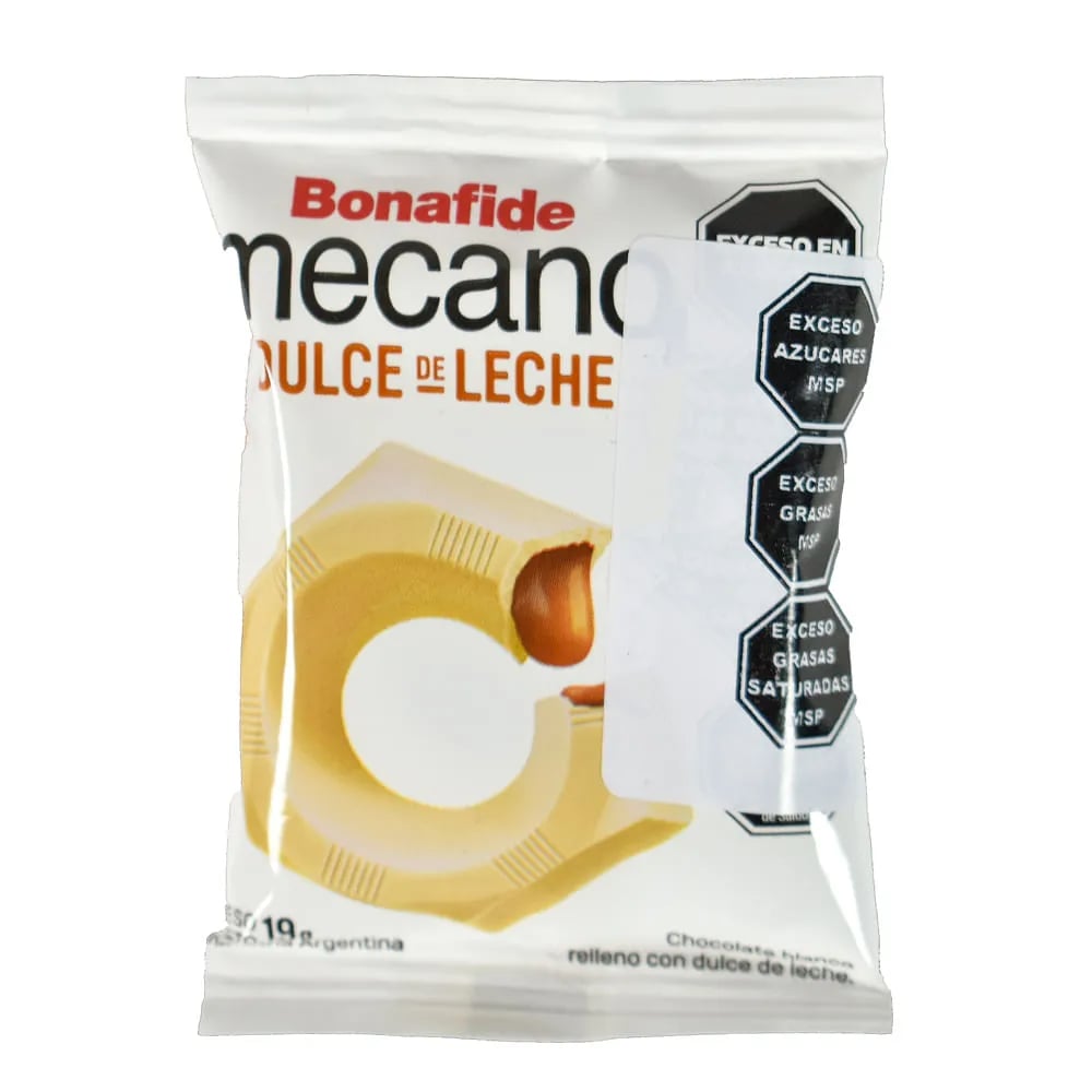Chocolate Blanco Mecano Tuerca Rellena de Dulce de Leche 19 g
