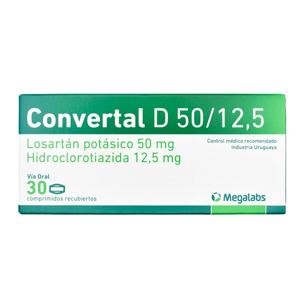 Convertal D 50 mg/12.5 mg 30 Comprimidos Recubiertos