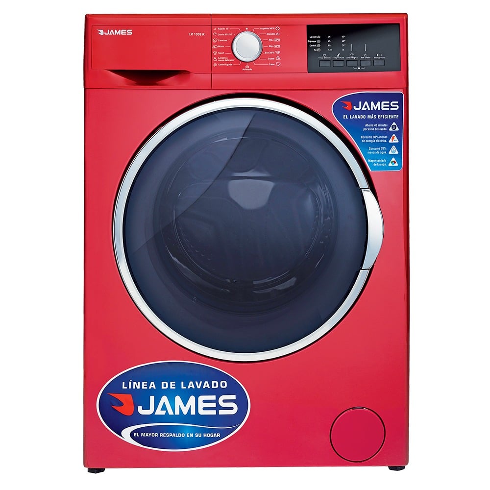 Lavarropas Automático James LR 1008 R Carga Frontal 6 kg Rojo