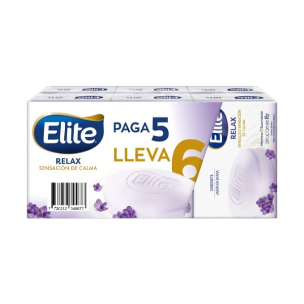 Jabón en Barra Elite Relax Corporal 85 g 6 unidades