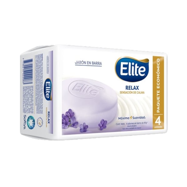 Jabón en Barra Elite Relax Corporal 85 g 4 Unidades