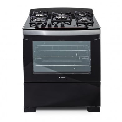 Cocina James C 805 V Mesada de Vidrio 5 Hornallas Negro