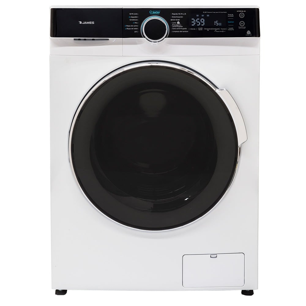 Lavarropas Inverter James LR 1016 BL G3 Carga Frontal 10.5 kg Blanco