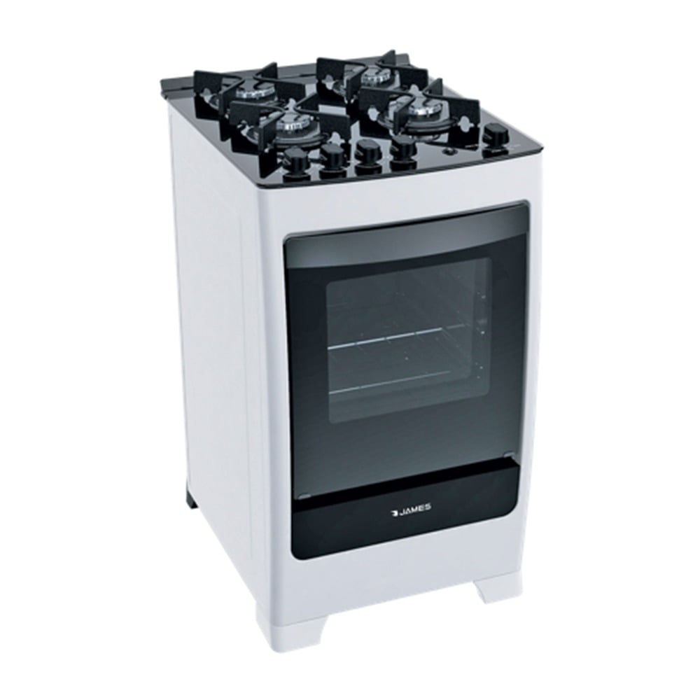 Cocina James C 700 V Mesada de Vidrio 4 Hornallas Titanium